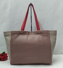 Marc By Marc Jacobs Colorblock Brown Ivory Leather Double Handle Tote Bag