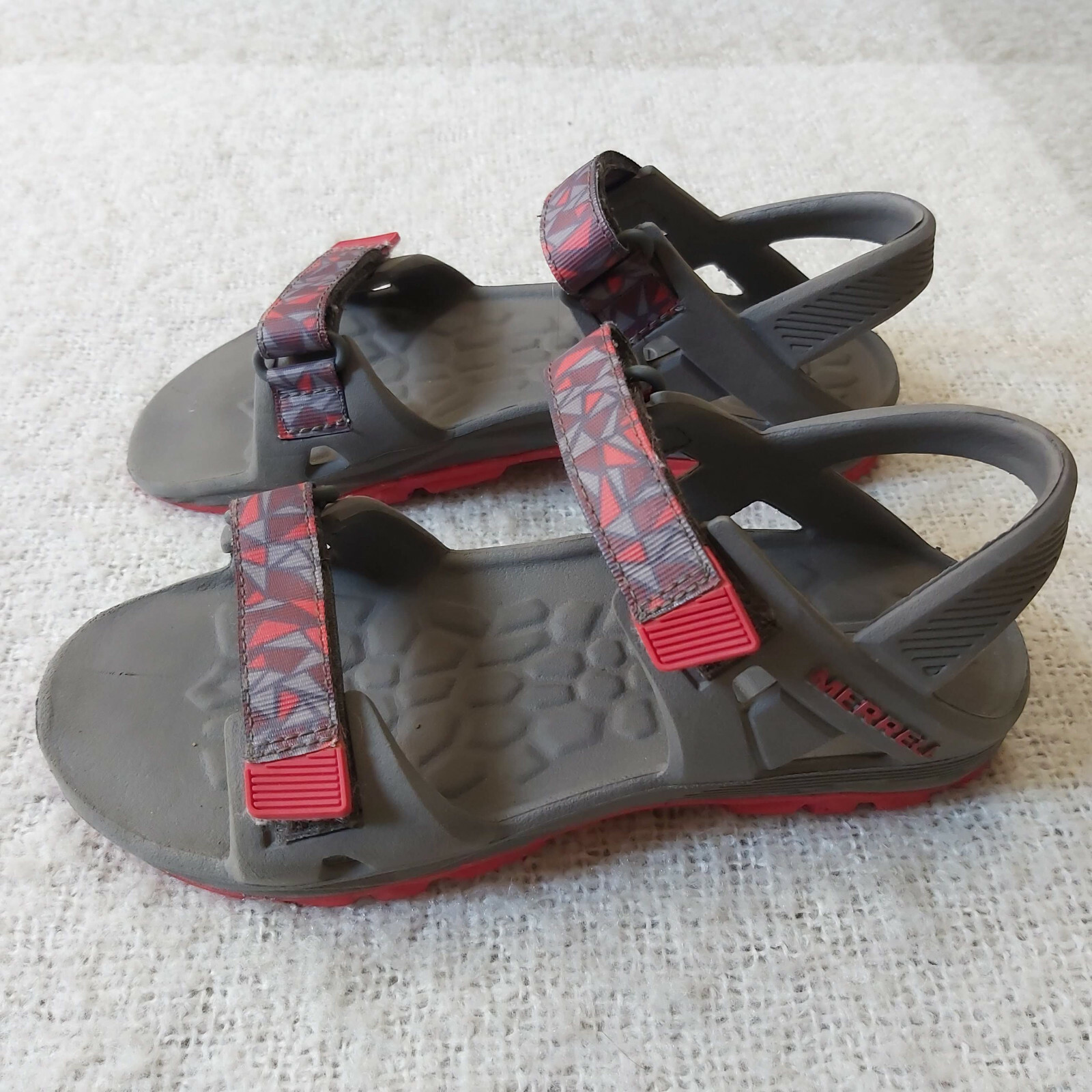Merrell Hydro Drift Water Sandal BOYS Size 2 MC57951 Gray Red
