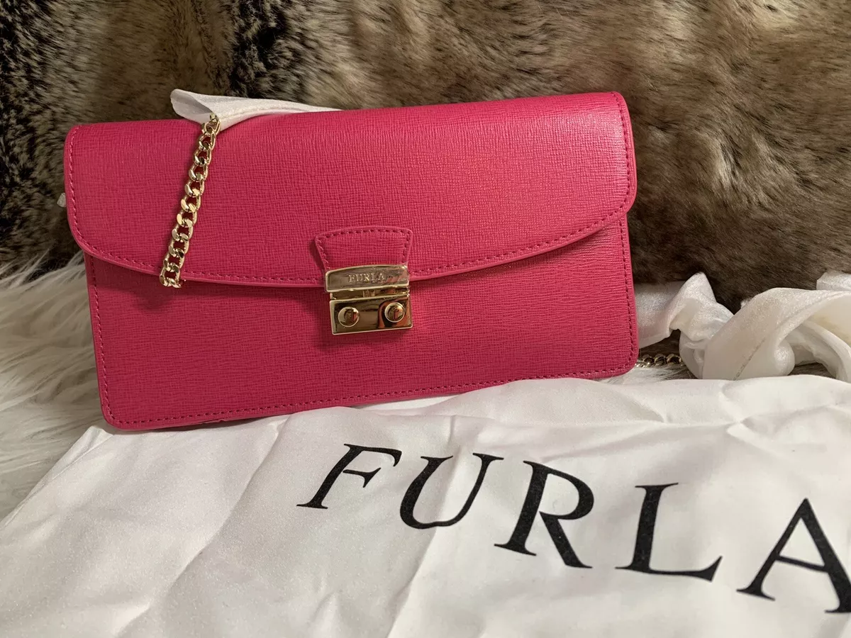 NWT FURLA Ladies Julia Crossbody Bag Purse Clutch In Hot Pink W/Defects eBay