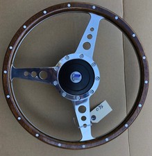 Triumph Spitfire 1500 TR7 Traditional Polished Alloy Wood 15" Steering Wheel D
