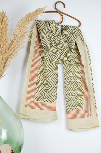 Serre-passe Foulard Vintage Art Déco - Couleur Or Avec Perle Blanche - Bon état