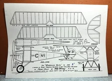 1918 MICROPLANO VELOZ BALSA FREE FLIGHT MODEL AIRPLANE PLANS 8" WINGSPAN
