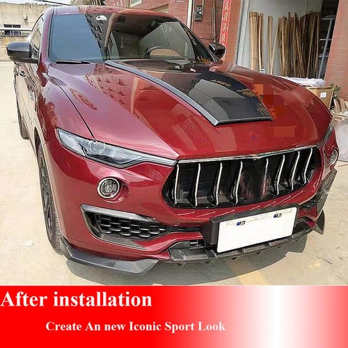 Se adapta a Maserati Levante 4 puertas 16-17 CARBONO REAL parachoques delantero alerón labial divisor - Imagen 5 de 13