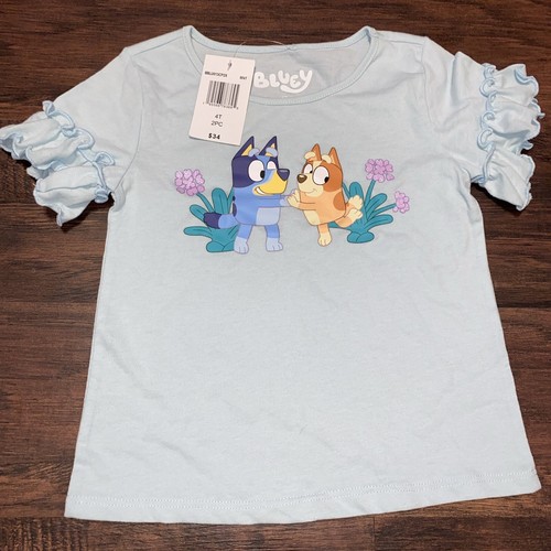 New with Tags Size 4T Bluey Ruffle Sleeve Top Girls