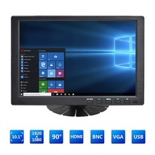 10.1" TFT CCTV Monitor 1920 1080P USB AV VGA HDMI BNC Input for Computer PC DSLR