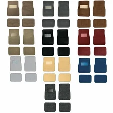 New Universal Carpet Car Floor Mats w/ Vinyl Heel Pad 4Pcs Set for Cars & Trucks