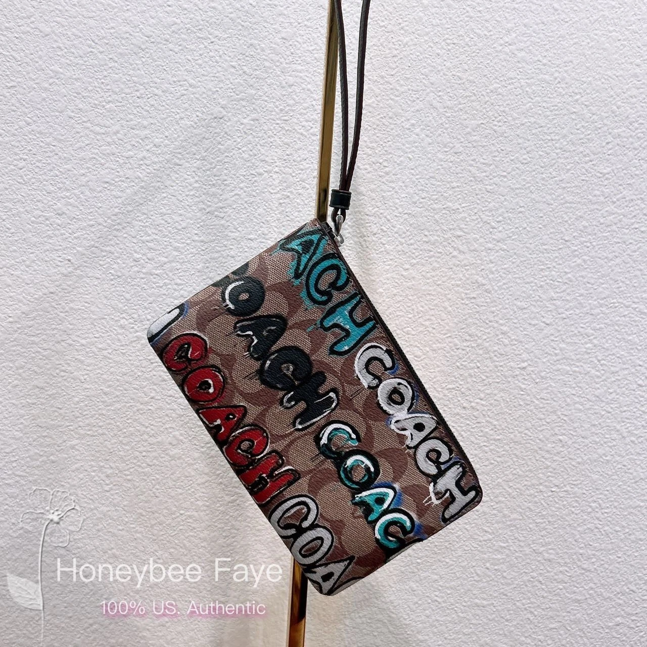 Polso nuovo con etichette Coach X nuovo di zecca + Serf grande cerniera ad angolo in tela firmata CM673