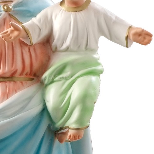 Statue de la Vierge Auxiliatrice CM 60 IN Résine Avec Yeux De Verre - Photo 3 sur 4