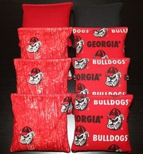ALL WEATHER University of GEORGIA BULLDOGS 8 Resin Filled Cornhole Bean Bags NEW