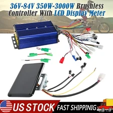 36V 48V 60V 72V 84V 350-3000W Brushless Controller & Display For E-Bike Scooter