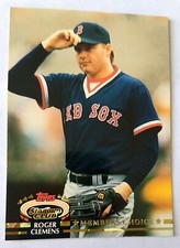 ROGER CLEMENS, 1992 TOPPS STADIUM CLUB MEMBERS CHOICE #593, RED SOX
