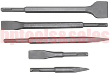 5pc ROTARY HAMMER DRILL SDS PLUS BITS CHISEL SET GROOVE CONCRETE POINT & FLAT