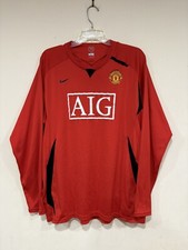 Nike 2007-09 Manchester United Long Sleeve Jersey Men's Size XL Red Shirt