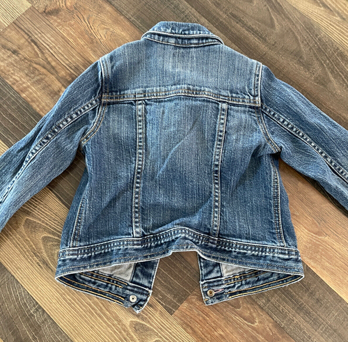 GAP Kids Blue with Pink Stitching Trucker Denim Jacket Girls size XS - Picture 2 of 9
