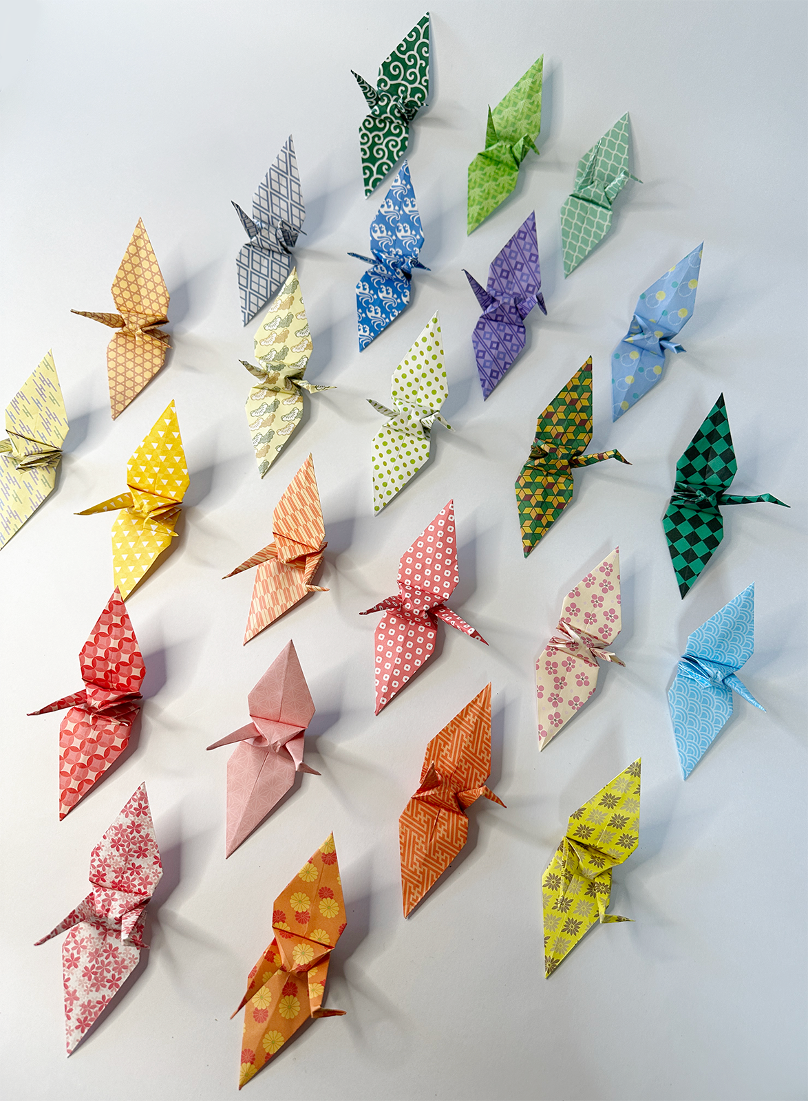 10 Origami Japanese Paper Cranes for Weddings & Birthdays