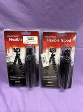 Monoprice 10272 Small Ultra Light Flexible Tripod Black Swivel Head Folds Qnty 2