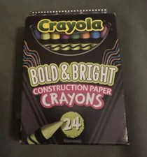 Crayola 523463 Bold Bright Construction Paper Crayons - Assorted 24/BX New.