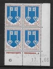 1966 Bloc de 4 coin daté mont de marsan   N°  1469  Neuf **