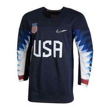 New Authentic 2018 Olympic Nike National Team USA IIHF SEWN Hockey Jersey Men M