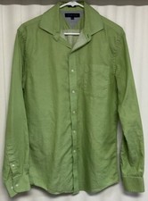Tommy Hilfiger Long Sleeve Button Up Shirt Men  s Size 15.5 34  35 Green. 9474