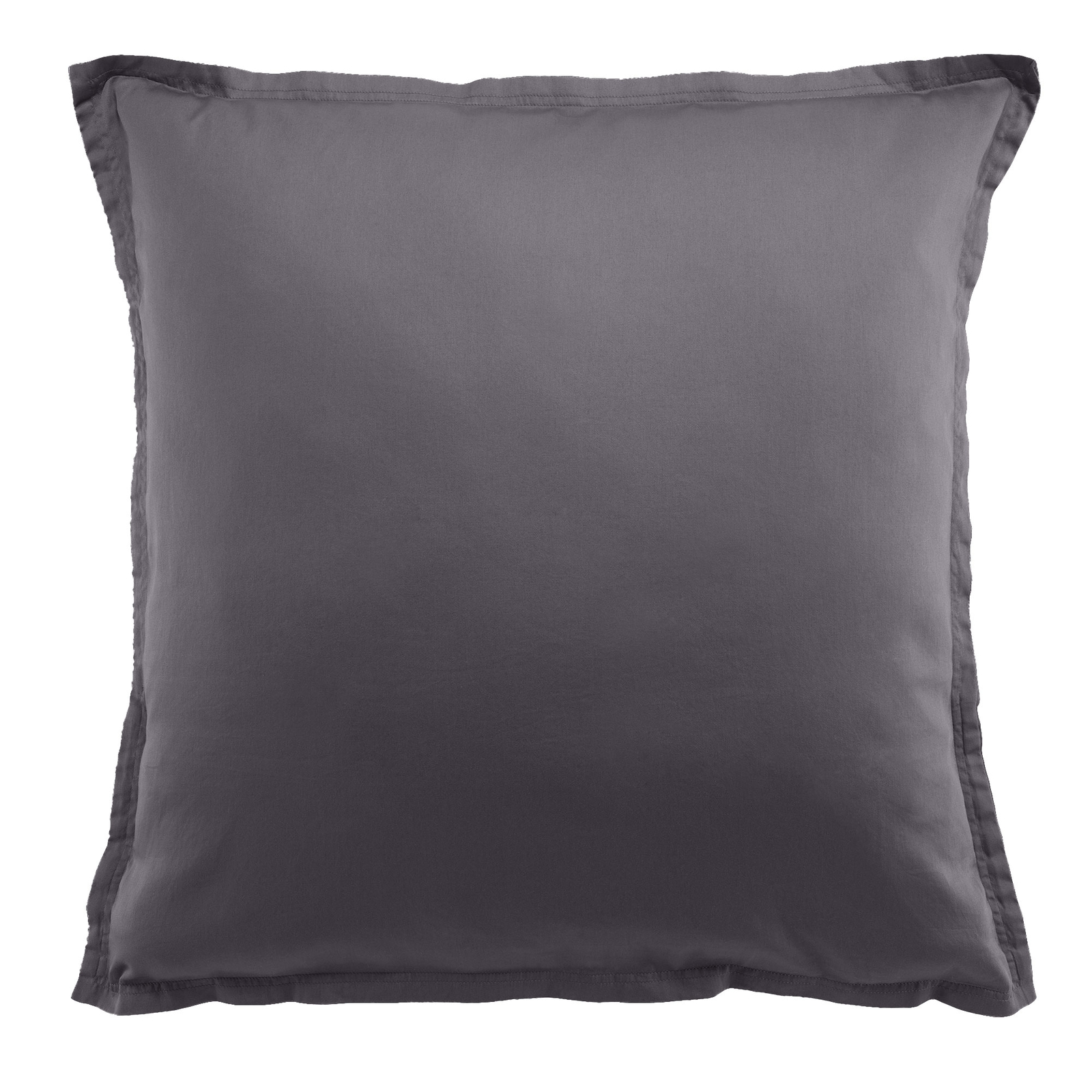 Taie d'oreiller 65x65 cm gris en satin de coton peigné luxe 120 fils