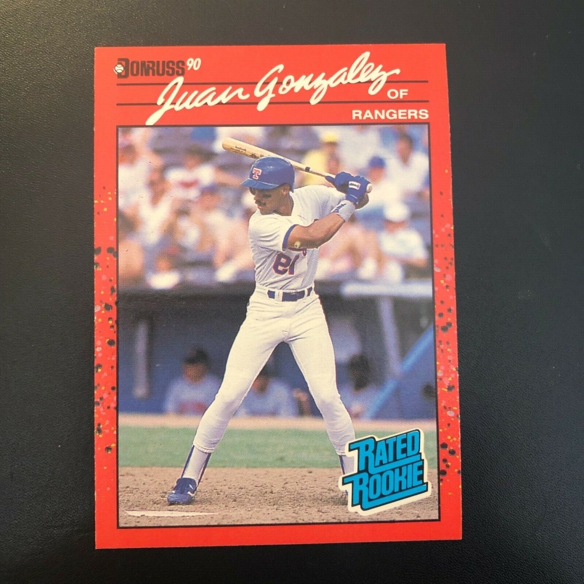 Juan Gonzalez REVERSE NEGATIVE Rated Rookie Error Card '90 Donruss