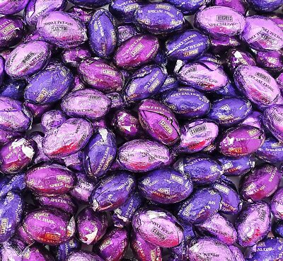 HERSHEY'S SPECIAL DARK Chocolate Mini Eggs Candy, Purple Foil, Bulk Pack 2 Pound
