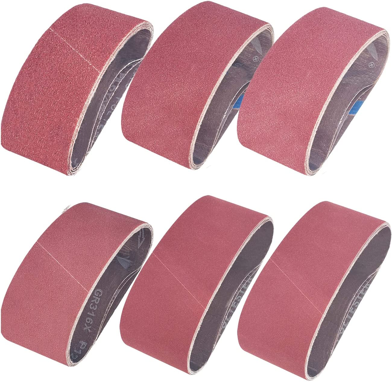18 PCS 3 X 18 Inch Aluminum Oxide Sanding Belt Kit-Include 3 Each of 60 80 120 1