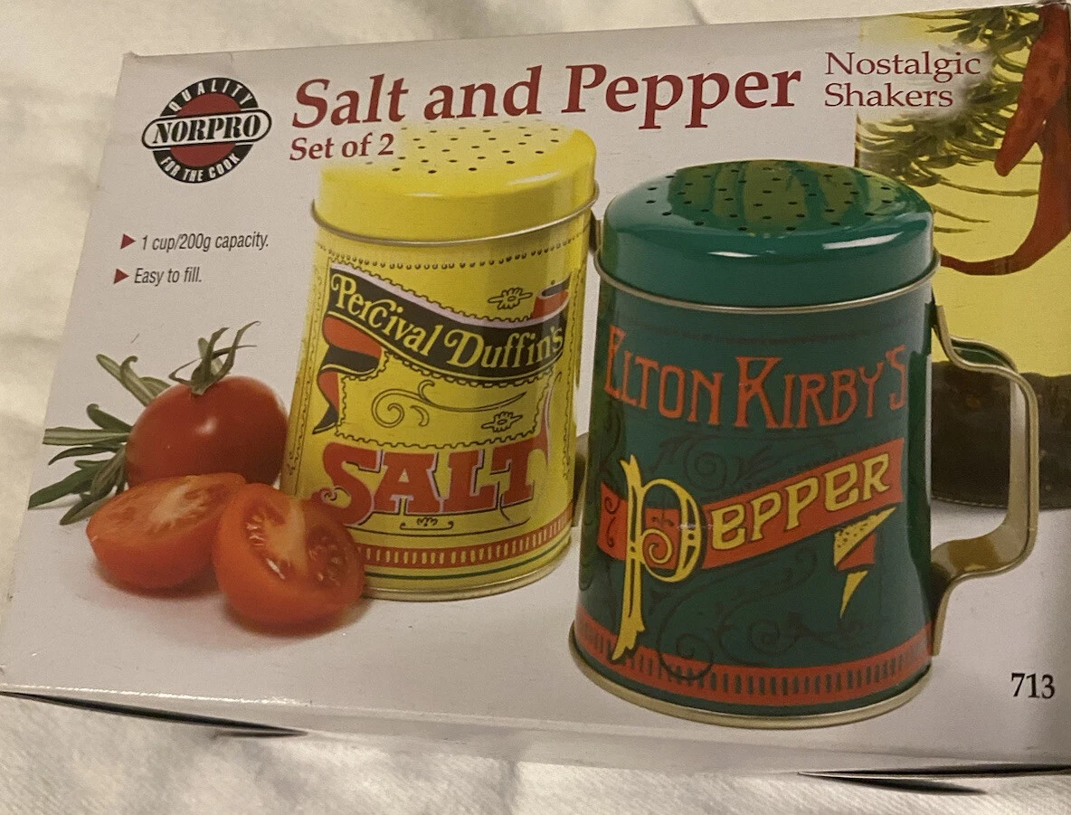 2-Piece Salt and Pepper Shakers Vintage Gift Nostalgic 10 oz Capacity Norpro