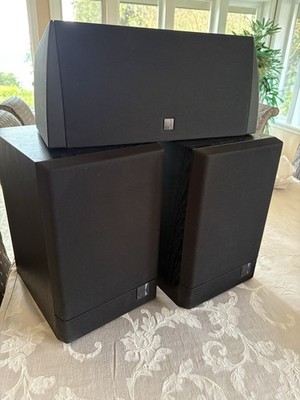 3 Piece KEF Speakers: 2 Black Oak Bookshelf Model 101/3  & 1 Center KEF Model 90