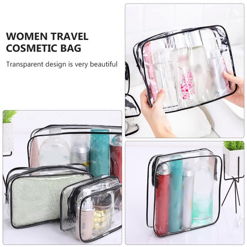 3 Pcs See Through Cosmetic Bags Travel Wash Pvc Transparent - Bild 4 von 12