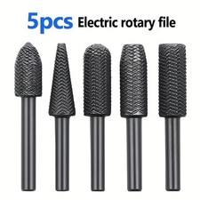 5PCS  1/4" Tungsten Carbide Rotary Tip Burr Set Die Grinder Shank Bit Metal