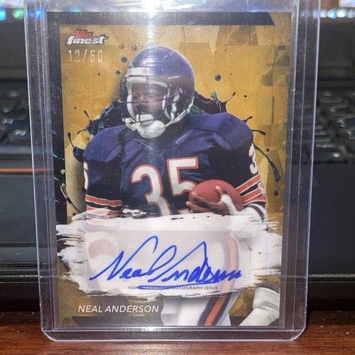 Neal Anderson 2024 TOPPS FINEST Football Gold /50 Auto