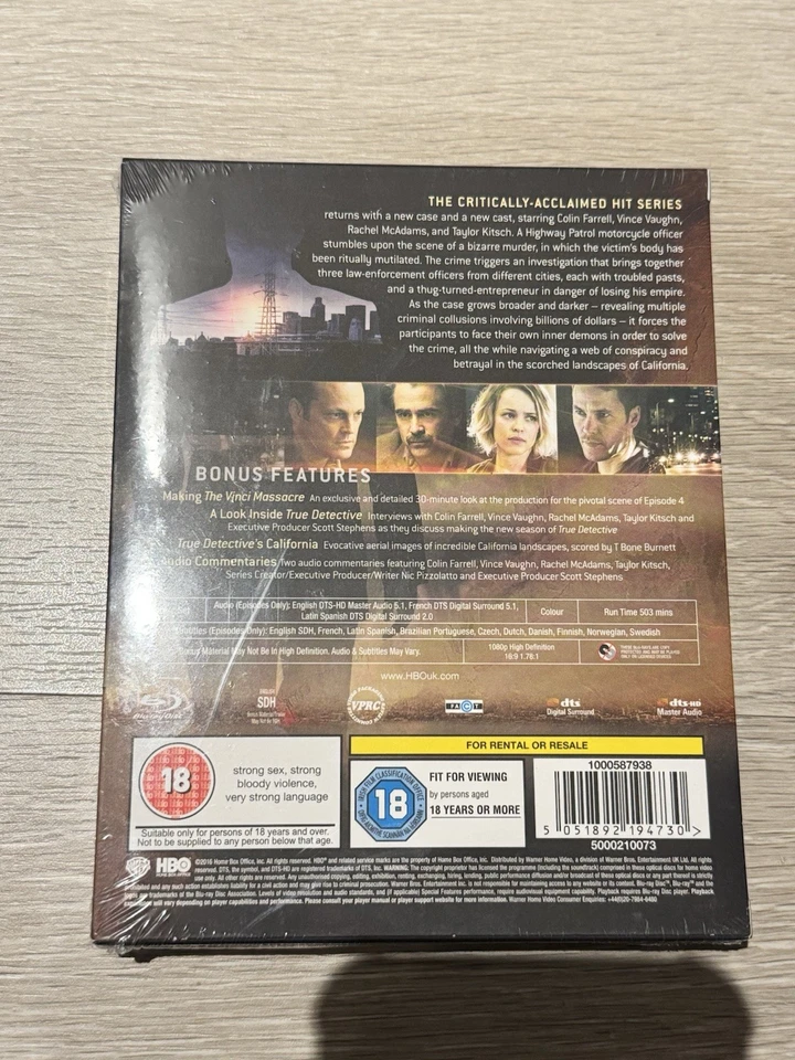 True Detective Complete Season Two Blu Ray, Brand New And Sealed - Image 2 of 3