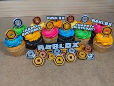 Roblox Birthday Party Cupcake Donut or Pastry Toppers Roblox Font