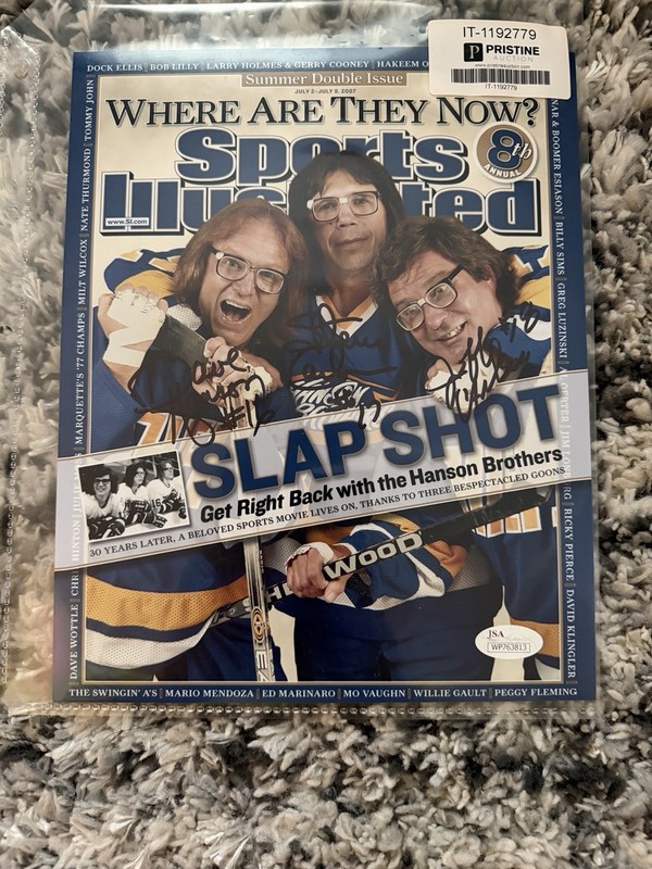 Sports Illustrated Slap Shot Hanson Brothers Autographed JSA COA