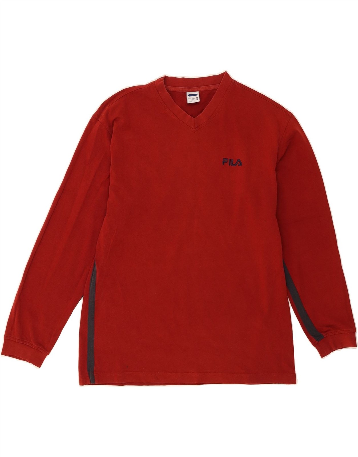 FILA Top uomo oversize manica lunga piccolo rosso colorblock cotone AK06