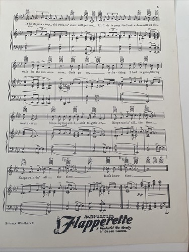 SHEET MUSIC STORMY WEATHER Fran Warren 1933 - Picture 6 of 7