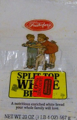 vintage 1990s FREIHOFER'S BREAD bag ALBANY NY old food packaging KID GRAPHICS