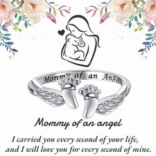 Baby Memorial Gift Mommy Loss of Angel Ring Miscarriage Keepsake Christmas Gifts