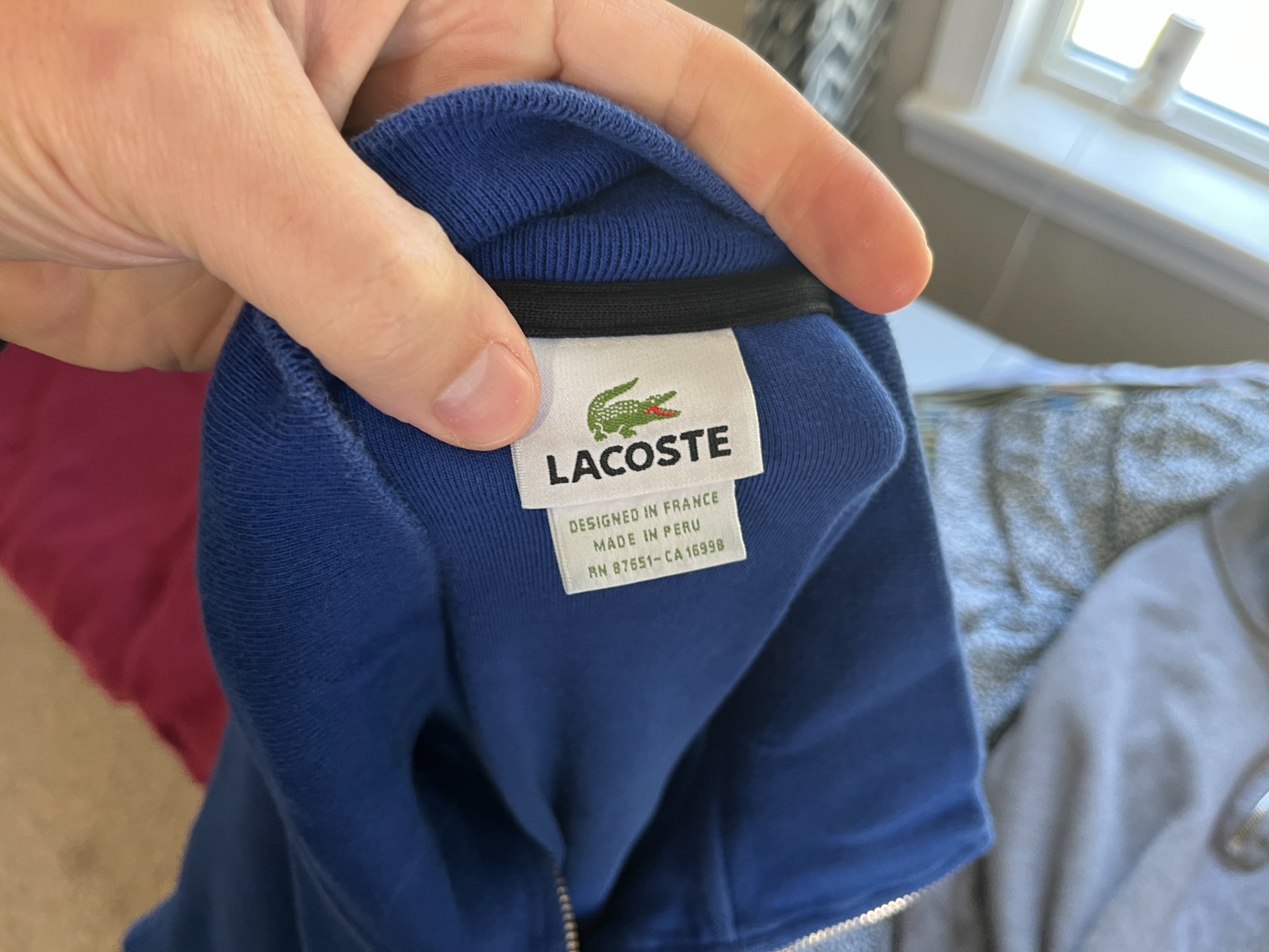 Lacoste Men's royal blue long sleeve 1/4 zip Sweater size 8 3XL thumbnail 5