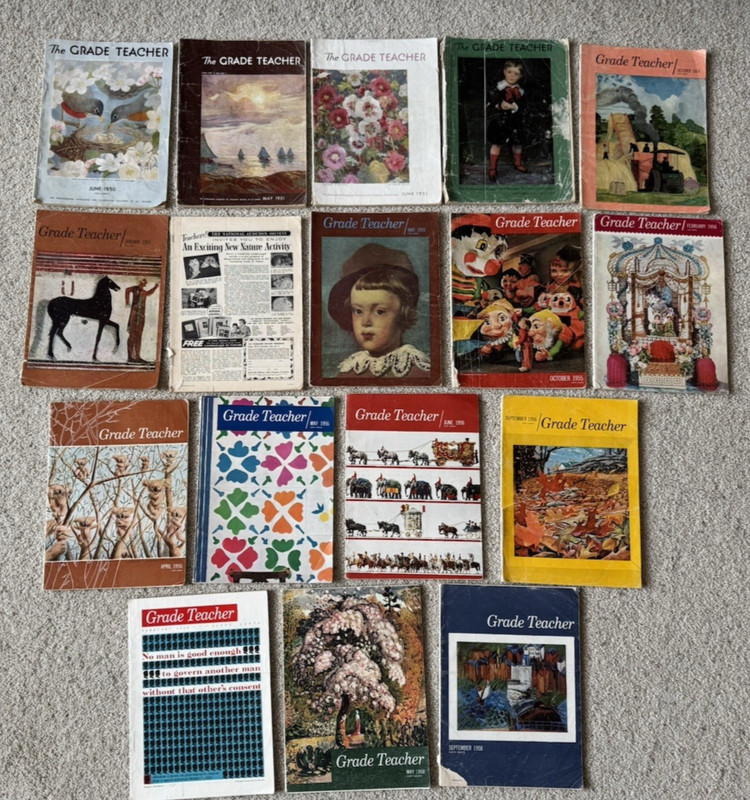 Vintage 17 Magazines “The Grade Teacher” Years 1950 1951 1954 1955 1956 1958