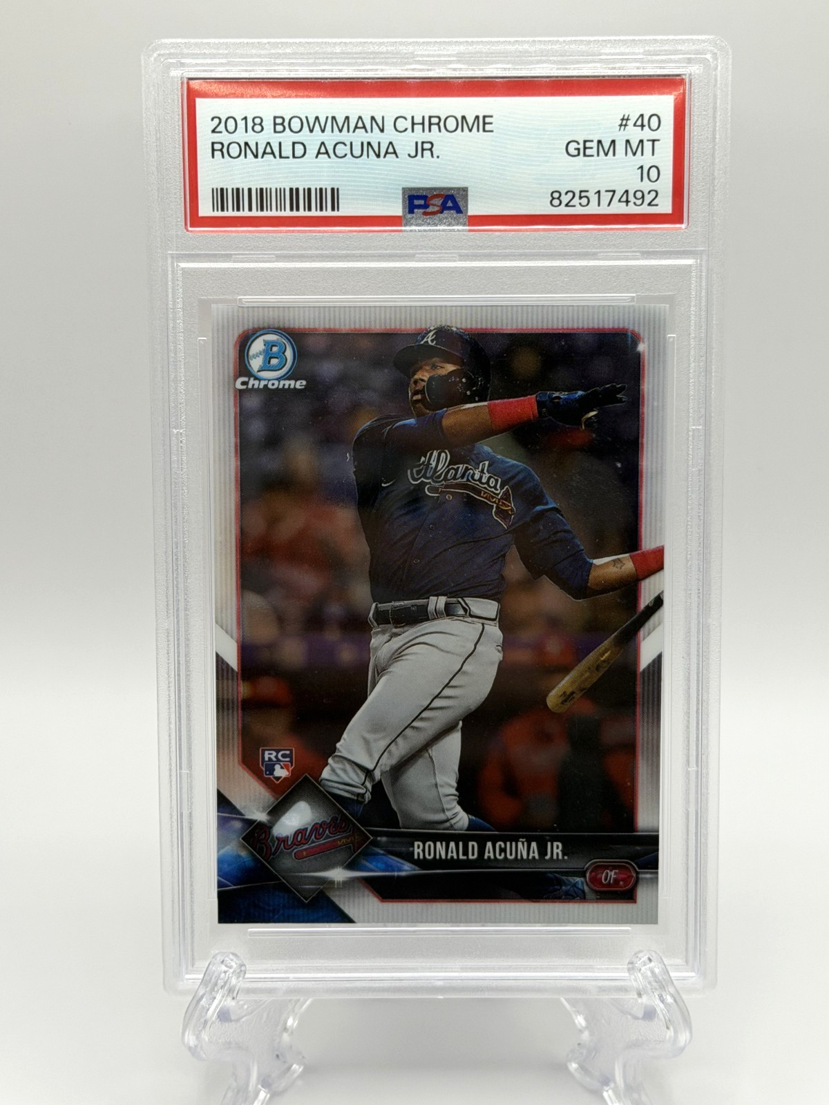 2018 Bowman Chrome #40 Ronald Acuna Jr. RC Atlanta Braves Rookie PSA 10 Gem!