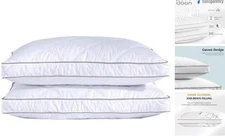  Goose Feathers and Down Pillow for Sleeping Queen (Pack of 2) Gusseted Style 1