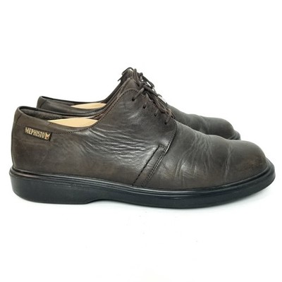 Mephisto Men's Casual Oxfords, Dark Brown Leather Shoes Air-Jet Sole Size 10