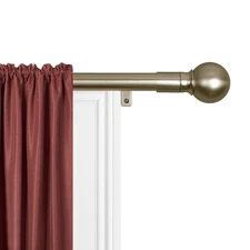 Maytex Smart Rods Easy-install Extendable Drapery Rod (48 to Brass 48"-120"