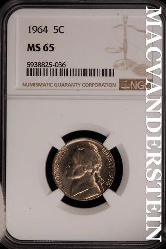 1964 Jefferson Nickel -NGC MS 65 Brilliant Uncirculated #SLF162
