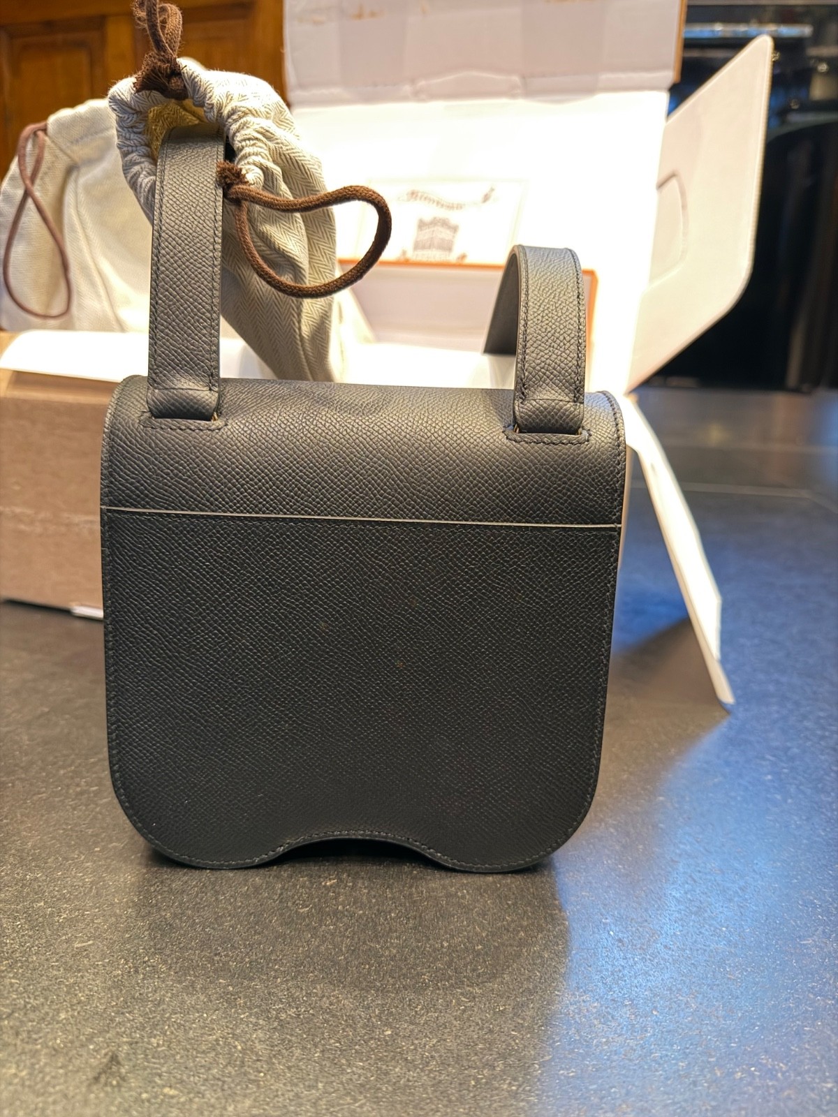 Hermès Della Cavalleria Mini II Noir Epsom Gold Hardware BNIB Full Set Receipt image 10