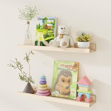 Picture Ledge Shelf, 24 inch Solid Wood Floating Shelves, Picture Shelf for W...