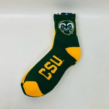 For Bare Feet CSU NCAA Colorado State University Rams Large LG Socks 2 Pair